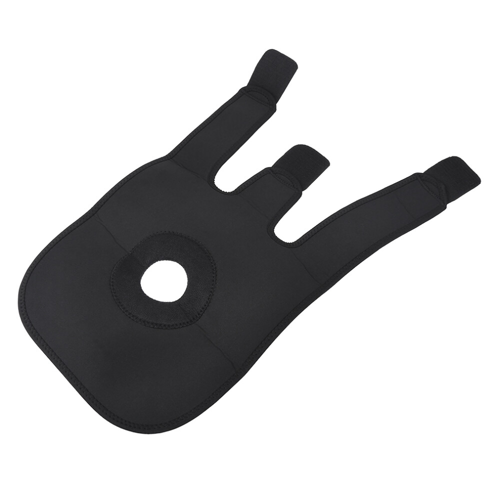 Black Breathable Knee Support Brace Adjustable Hook and Loop Straps