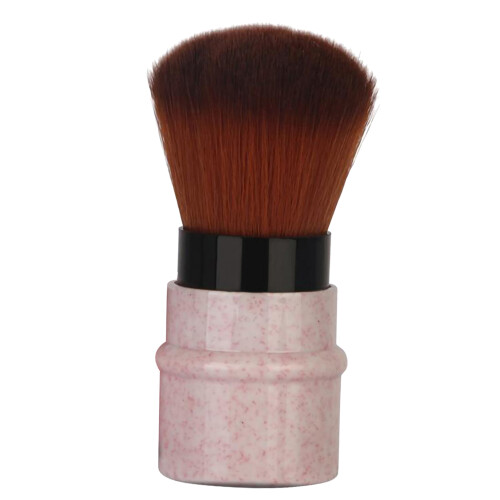 Short Marbling Foundation Brush Stretchable Handle Pink 2