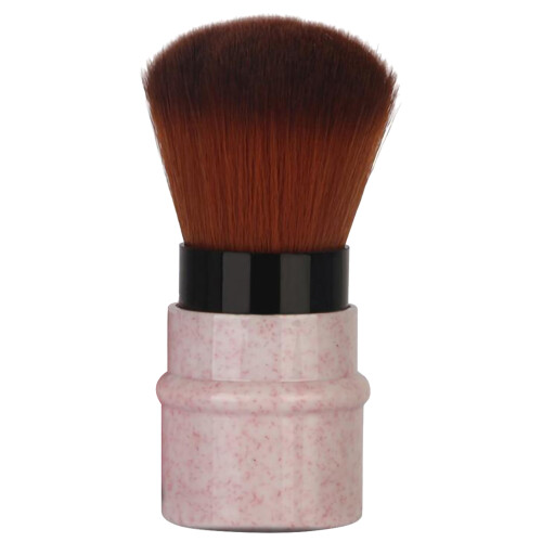 Short Marbling Foundation Brush Stretchable Handle Pink 1