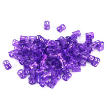 100 Stk. Bunte Haar-Flechtperlen-Ringe Cuff Lila
