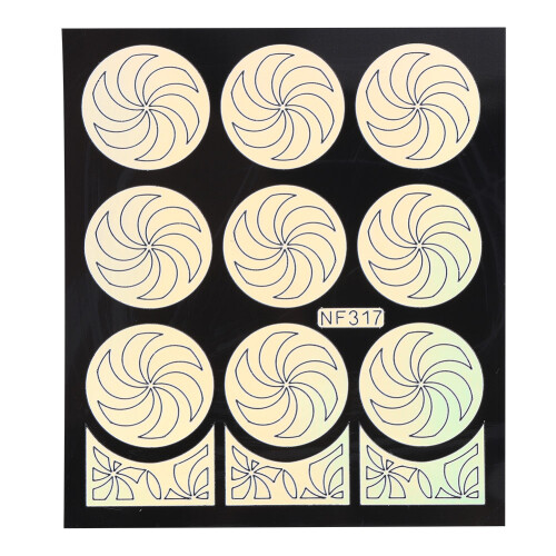 Nagelkunst-Sticker Blumen-Schablone Decals NF317