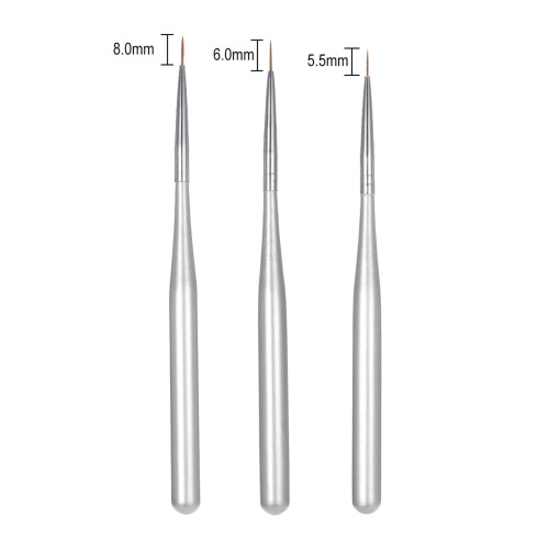 Set 3 Pennelli Acrilici per Nail Art e Gel UV 2