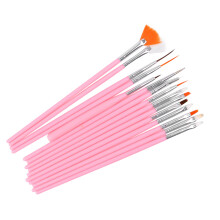 15x Nagellakkwast Acryl UV Gel Pen (Roze)