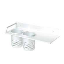 Aluminium-Wandhalterung für Föhn mit 2 Tassen Organizer