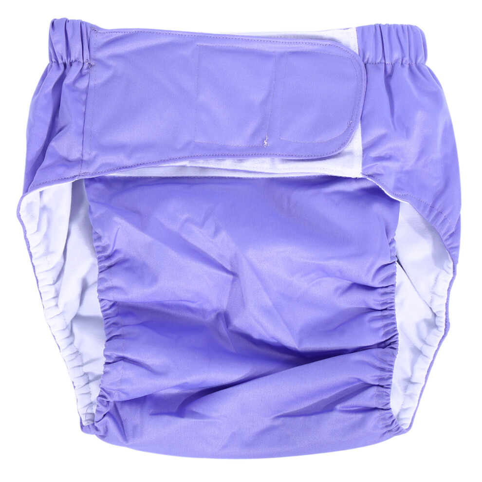 Washable Adult Incontinent Cloth Diaper Nappy Pants Light Purple
