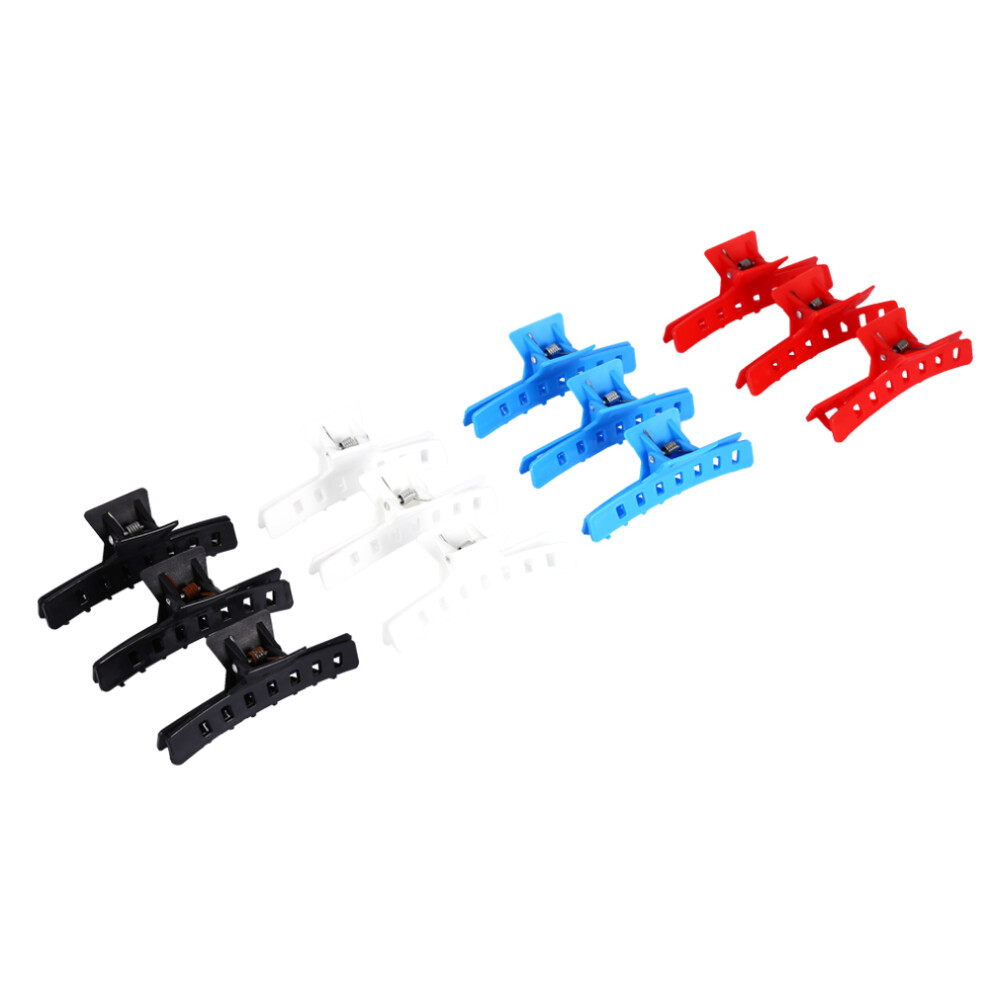 Unisex 12Pcs Salon Plastic Hair Claw Clip Clamps Hairpin Styling Tools