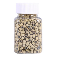 1000 Stk Beige Silikon-gefütterte Haar-Extension-Beads