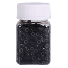 500 Stk Schwarze Silikon-gefütterte Haar-Extension-Beads