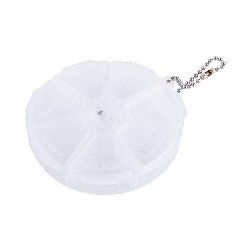 Mini 7 Dagen Pillendoos Organizer Ronde Tablet Holder