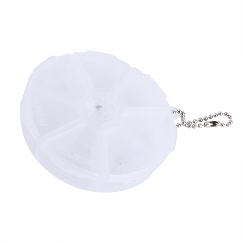 Mini 7 Dagen Pillendoos Organizer Ronde Tablet Holder 2
