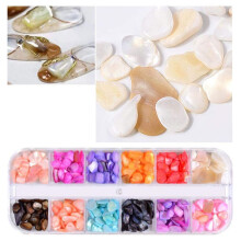 12 Kleuren Irreguliere Glitter Schelpen Pailletten