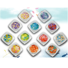12 Kleuren Glitter Hartvorm DIY Nagelkunst Stickers