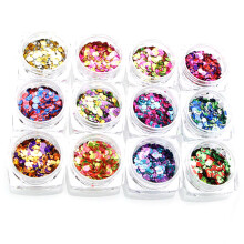 12 Kleuren Glitter Ronde Vorm DIY Nagelkunst Stickers