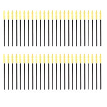50Pcs/Set Disposable Eyelash Brush Mascara Applicator Black Yellow