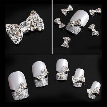 Glitter strik vorm decoratie strass nagelstickers