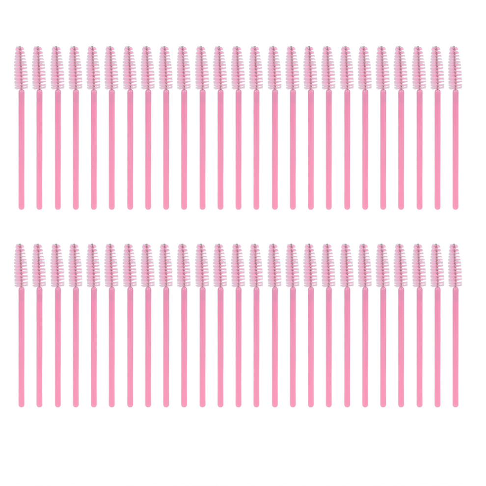 Pink 50Pcs/Set Disposable Eyelash Brush Mascara Wands Applicator