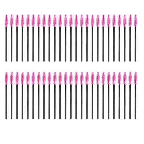 50x Disposable Eyelash Brush Mascara Black Rose Red