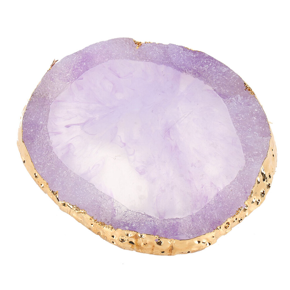 Resin Nail Art Palette Paint Dish Golden Edge Manicure Diy Tool Purple 461605214283