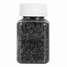 1000 Stk/Flasche Silikon-Feder-Haarverlängerungsringe Dunkelbraun