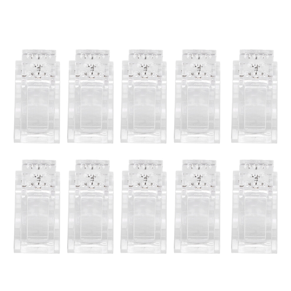10pcs/Set Transparent Nail Tips Clips Poly Gel Mold Accessories