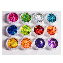 12-kleurige Nail Art Foil Glitter Chrome