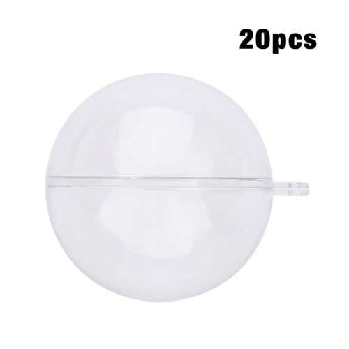 20x transparante plastic kerstballen 10cm 2