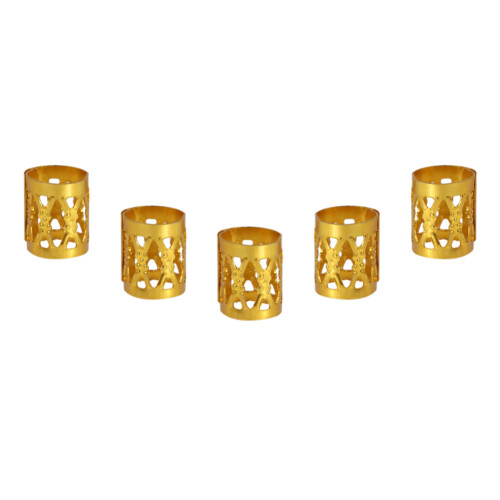 100x Bunte Haarflecht-Ringe Dekoration Gold 1