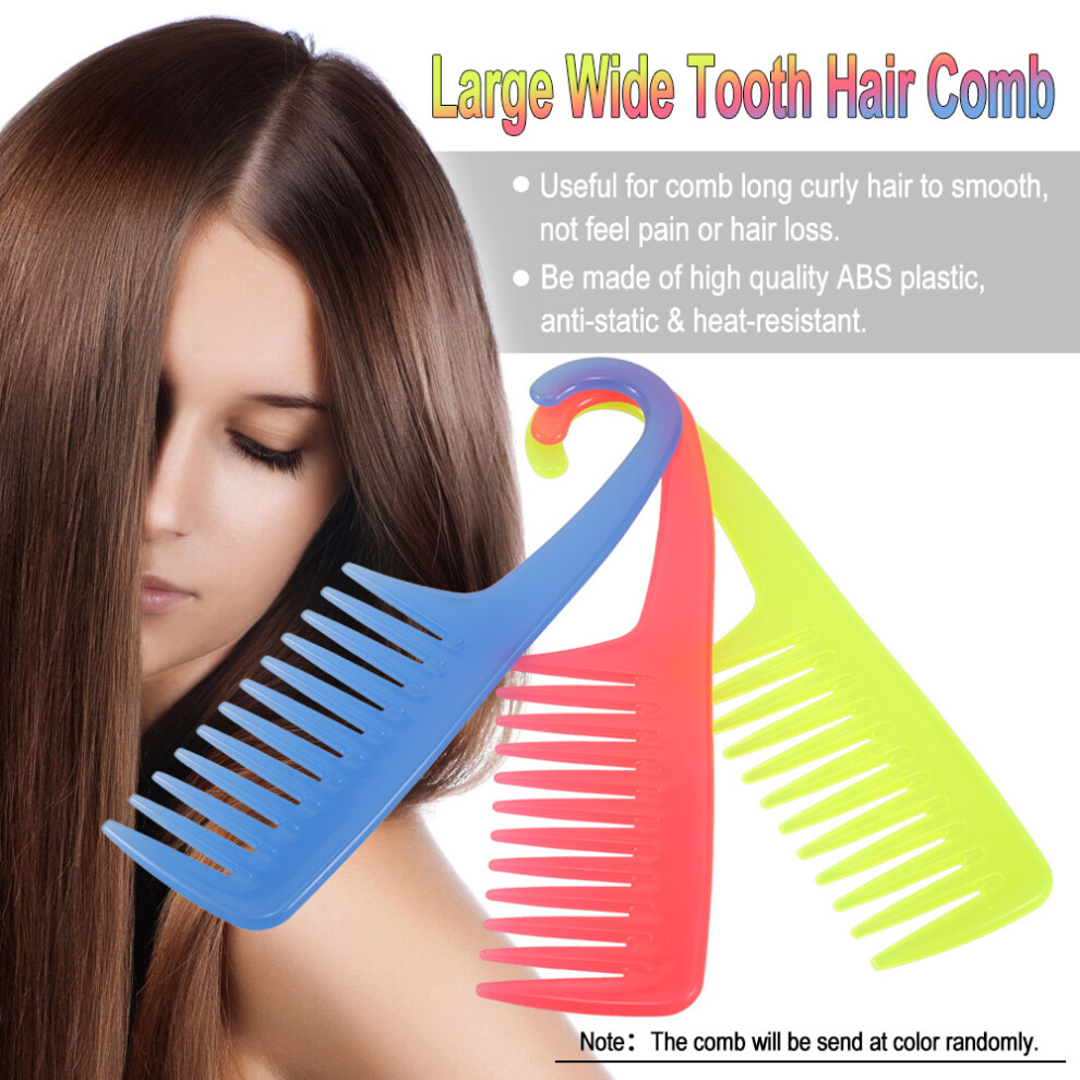 Large Wide Tooth Hair Comb with Hanger ABS Anti-Static Detangling