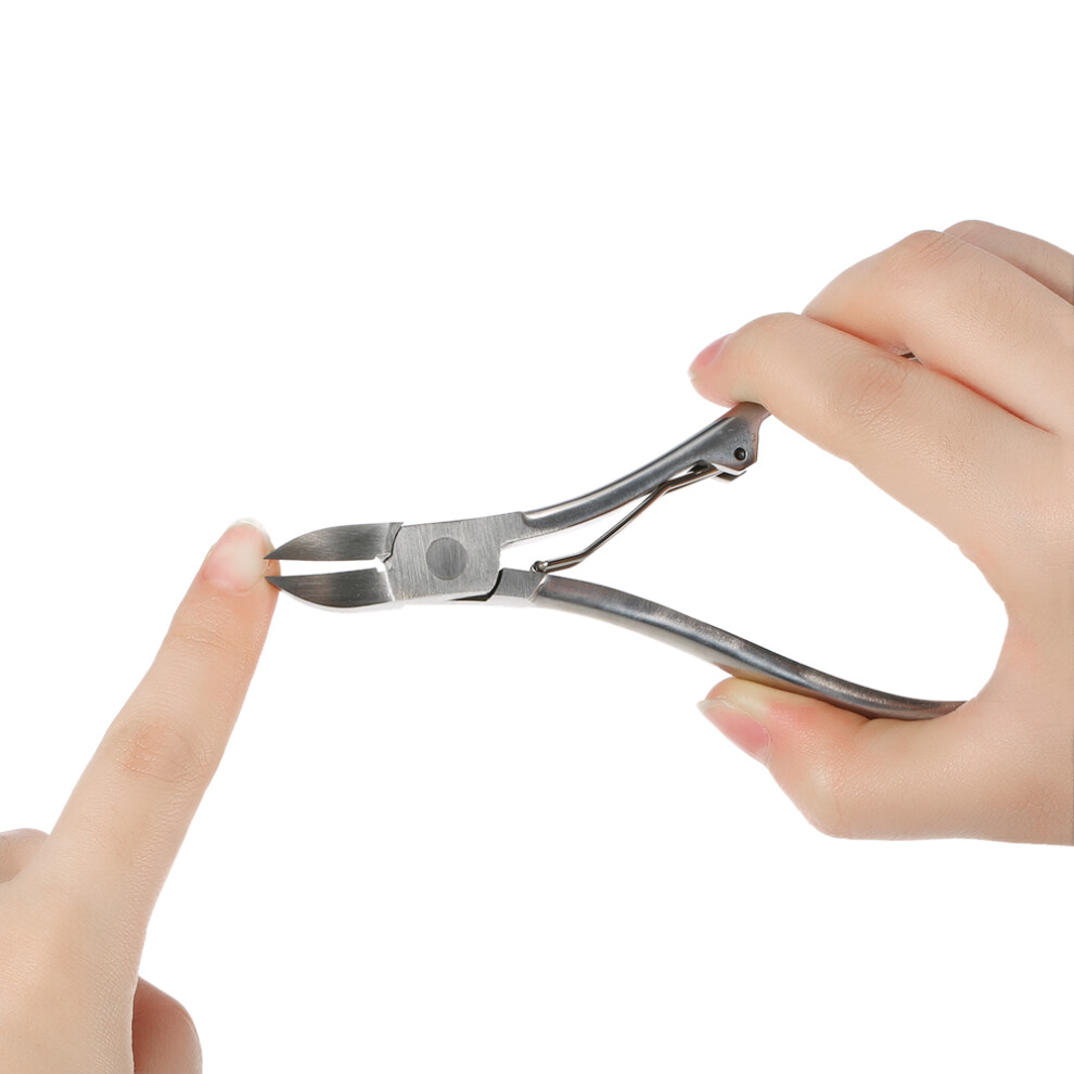 2pcs Stainless Steel Nail Cuticle Scissor + Ingrowing Toenail Cleaner