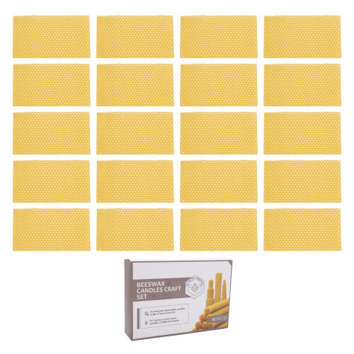 20Pcs Beeswax Candle Sheets DIY Cuttable Foundation for Beekeeping