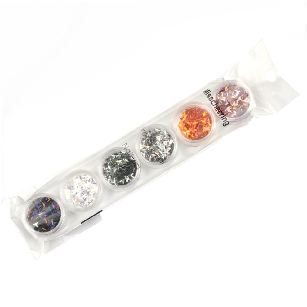 6 Colors Glitter 3D Arrow Nail Art Stickers