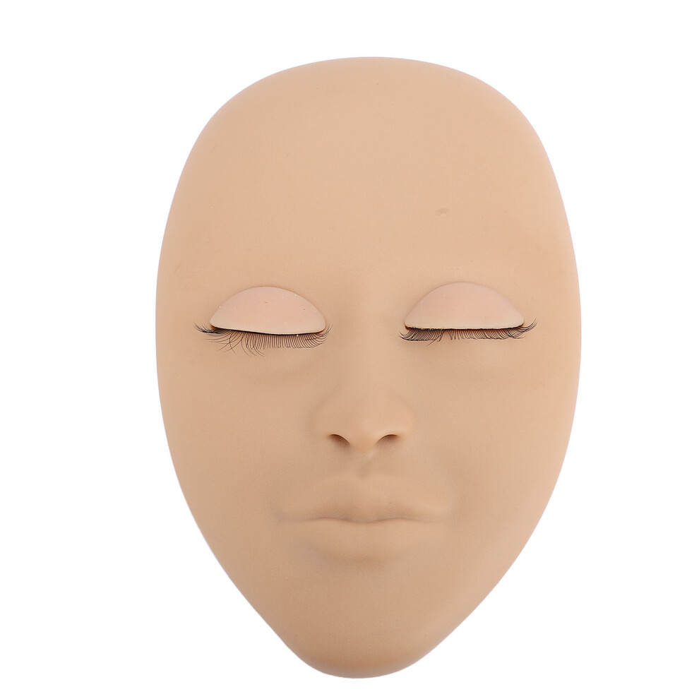 (Skin Color) Silicone Lash Mannequin Head with Removable Eyelids for Practice
