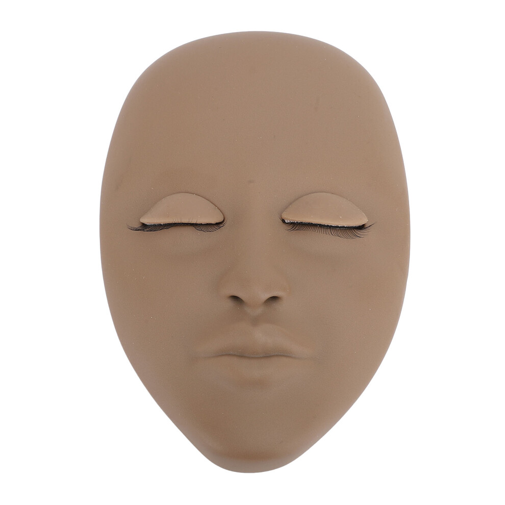 Brown (Brown) Silicone Lash Mannequin Head With Removable Eyelids For Practice