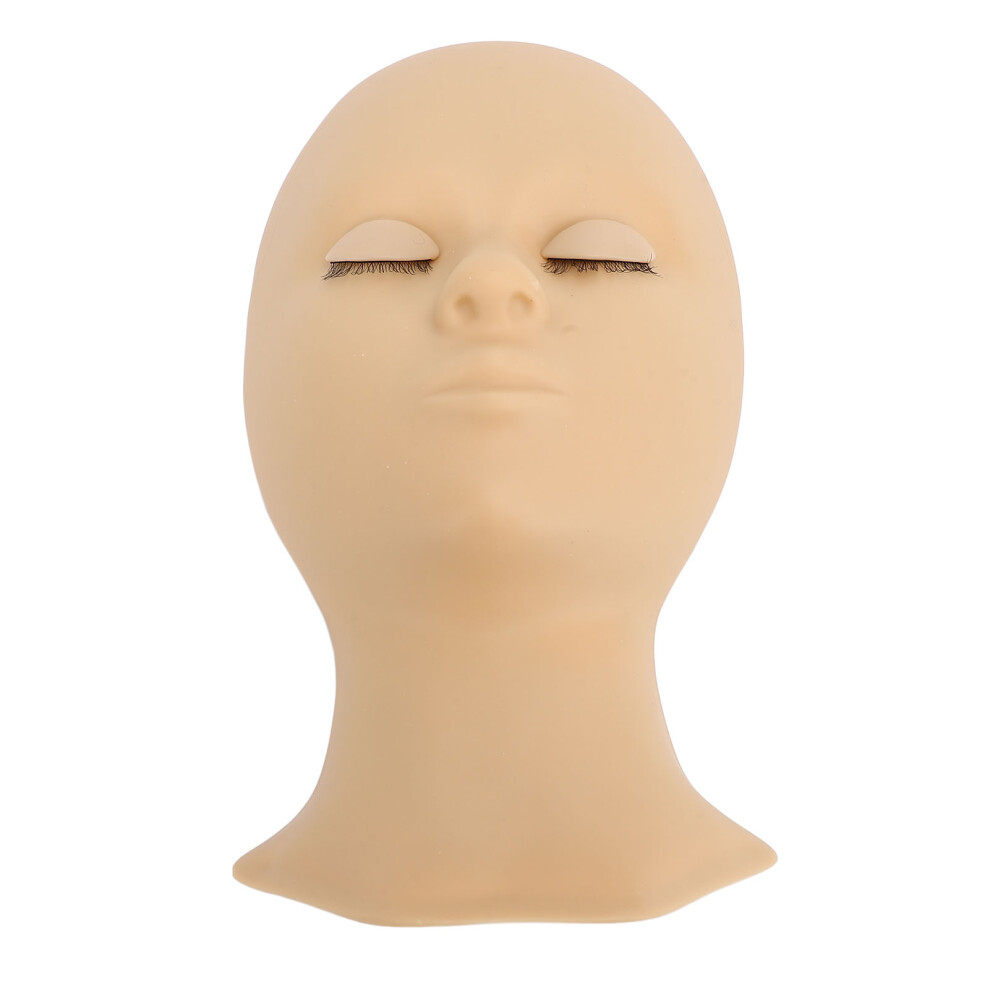 Silicone Eyelash Mannequin Head Single Fold Eyelid Skin Color