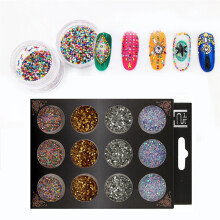 4 Kleuren Glitter Mini Ronde Nail Art Stickers