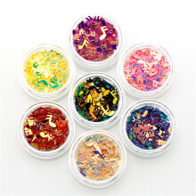 12 kleuren glitter muzieknoten nagelstickers