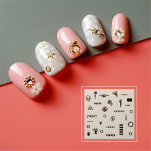 3D Metaal Nagelkunst Strass Stickers DIY 5001