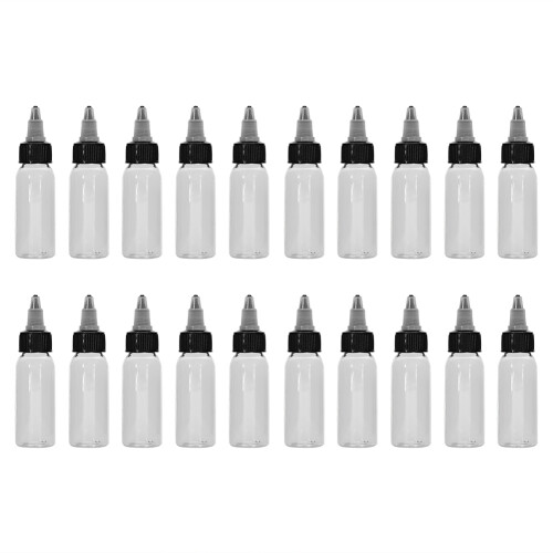 30ml White Twist Cap Empty Plastic Tattoo Ink Bottle 20Pcs