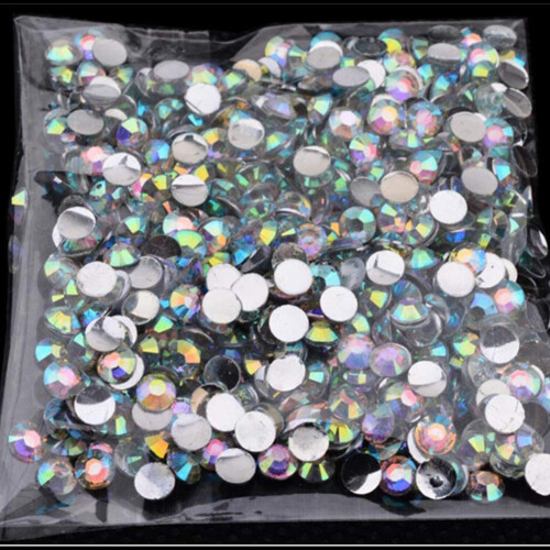 1000Stk/Beutel 4mm Harz-AB-Drillperlen, Strass-Flachboden-Deko 1