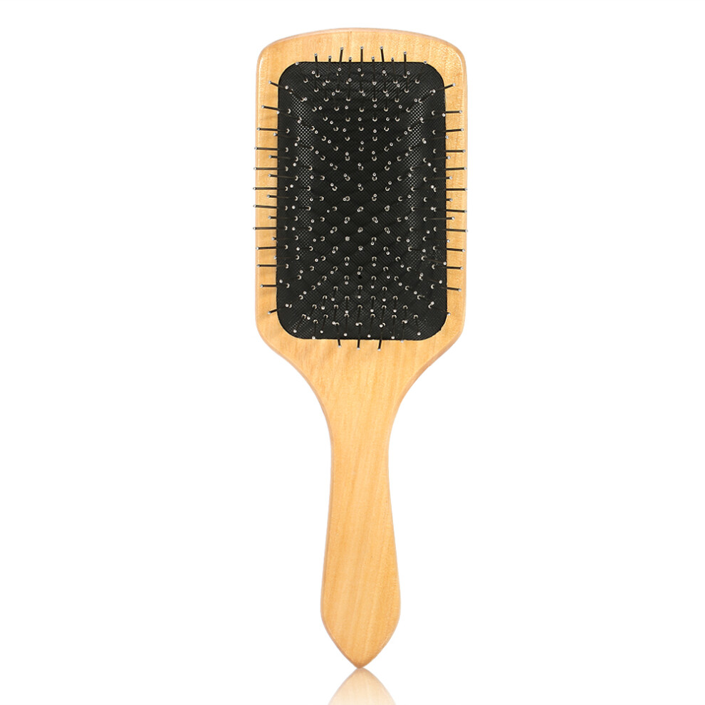 Unisex Lady Female Wood Steel Needle Hair Care Scalp Massage Comb