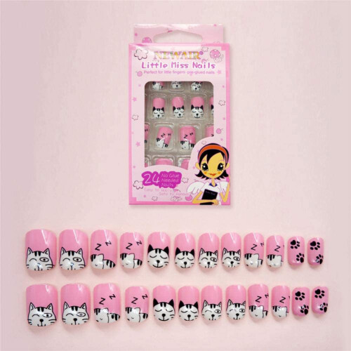24pcs Nail Art Geometry Full Cover ABS False Nails C27