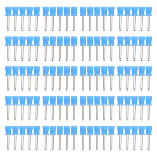 100 Pz Teste Lucidatura Denti Metallo Blu
