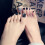 24Pcs Black Glitter Rhinestone Toe Nails & Glue 3