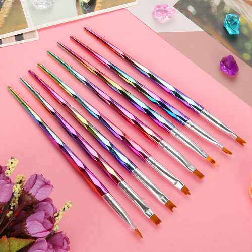 8pz Pennelli Unghie Francese Penna Manicure 1