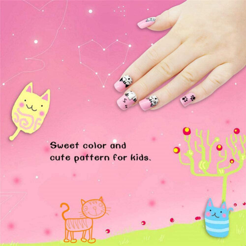 24pcs Nail Art Geometry Full Cover ABS False Nails C27 2