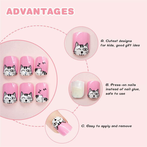24pcs Nail Art Geometry Full Cover ABS False Nails C27 1