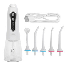 (White) Irrigatore Dentale Wireless 300ml 110psi 5 Modalità IPX8 5 Ugelli
