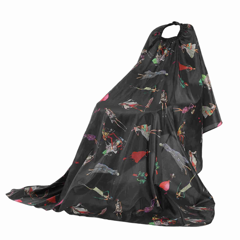 Black Red Stripes Salon Hair Cutting Cape For Adult