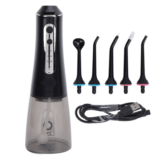 (Black) Waterflosser 300ml Waterdicht Draadloos (4 Modi)
