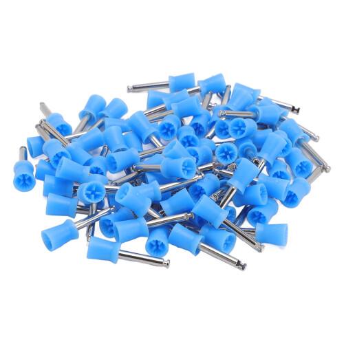 100 Pz Teste Lucidatura Denti Metallo Blu 1